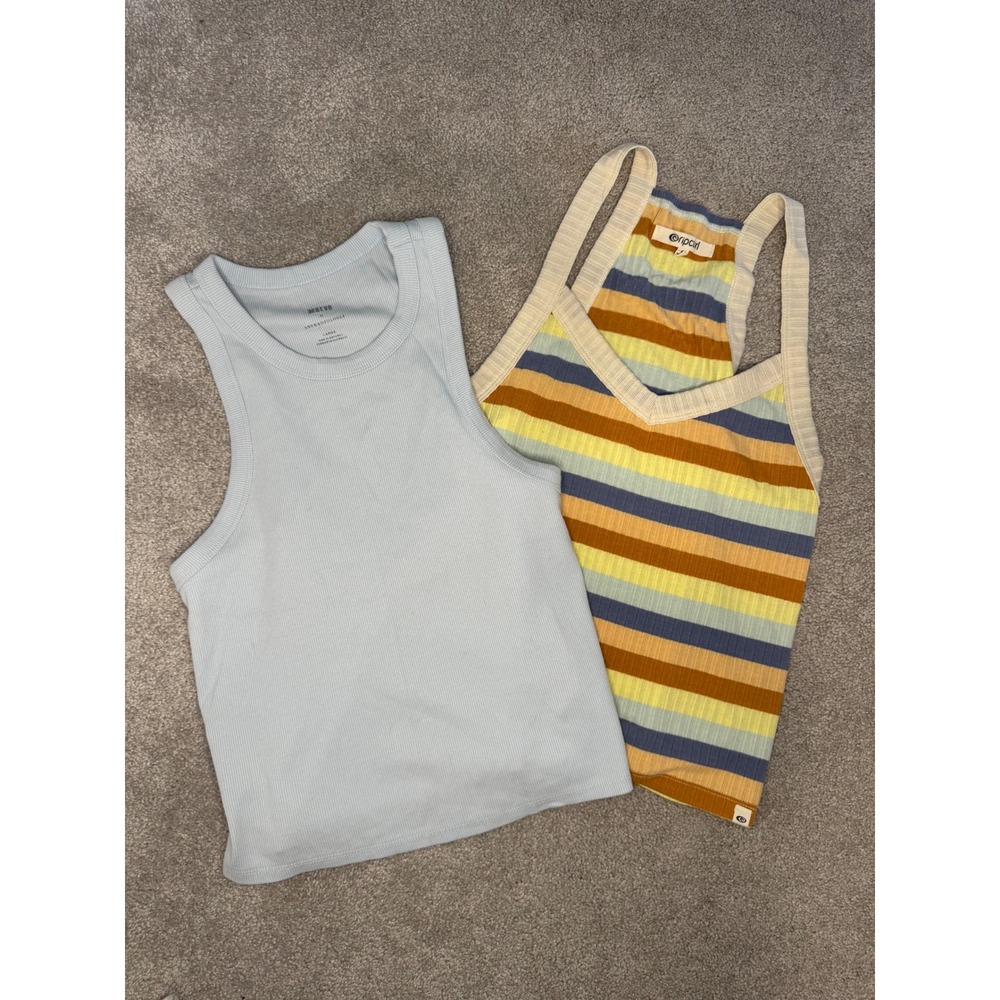 Maeve by Anthropologie & Rip Curl Ribbed Tank Top Bundle Women's Large